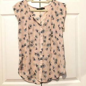 Dusty pink flower blouse